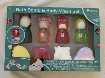 Jazwares Squishmallows Bath Bomb & Body Wash Set 8 Scents