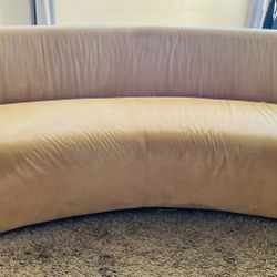 Large Curved Sofa in Sueded Velvet