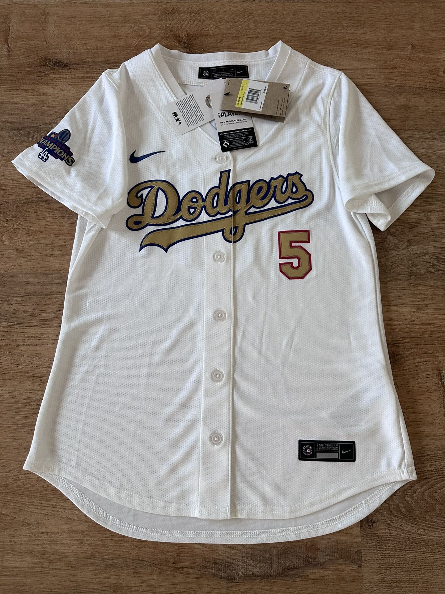 BRAND NEW WITH TAGS Women’s Freddie Freeman Los Angeles Dodgers Nike 2025 Gold Collection Limited Jersey #5