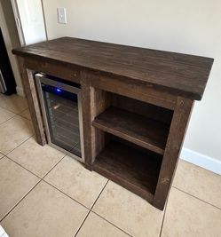 Solid Wood Espresso Bar With Space For A Fridge