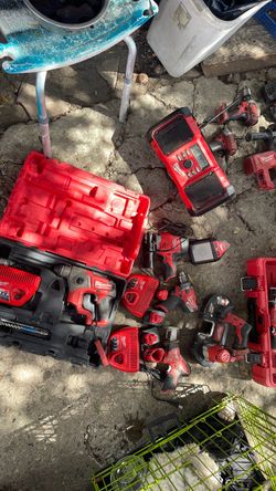 Milwaukee M18 Power Tool Lot with Cases and Chargers
