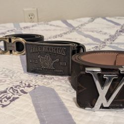 Luxury Belts Ferragamo, Louis Vuitton, True Religion 