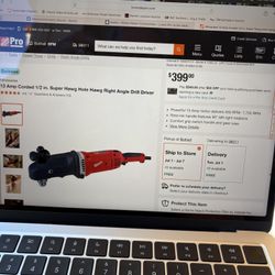 Milwaukee 1/2” Super Hawg Right Angle Drill 