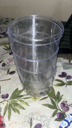 Clear Plastic Tumbler with Straw and Lid