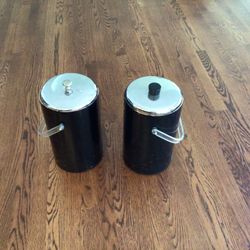 Mid century Wood Ice Buckets (2)