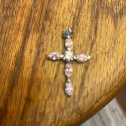 pink cross pendant necklace 