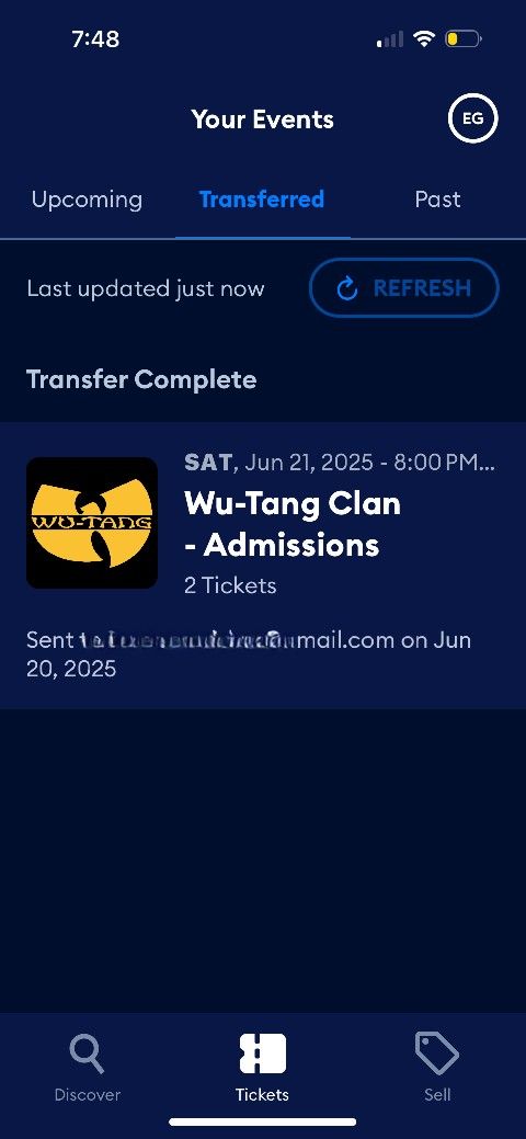 2 Tickets To Wu-Tang In San Diego