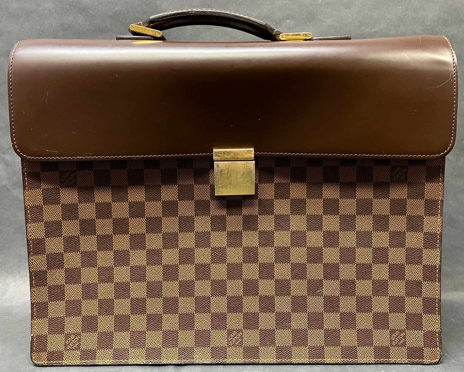 Louis Vuitton Damier Ebene Altona PM Briefcase Brown Business Bag We also have Gucci Versace MCM Chanel Cartier Rolex and other