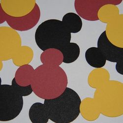 Custom Mickey Mouse Party Confetti Black Yellow Red