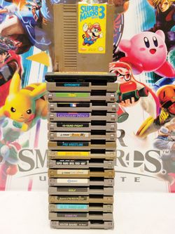 18 Original Nintendo NES Video Game Cartridge Lot Mario Life Force Wings
