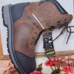 Safara Footwear Waterproof Insulated Industrial Work Boots Reinforced Toes Pro