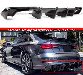 17-20 AUDI S3 A3 SLINE CARBON FIBER REAR BUMPER DIFFUSER