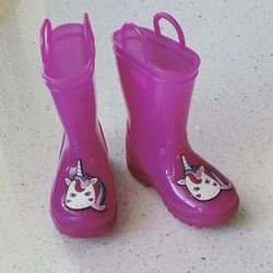 Toddler Size 7 Unicorn Rain Boots 