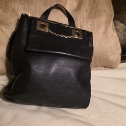 See By Cloe Black Leather Back Pack Backpack 🎒 12" X 13" X 2"