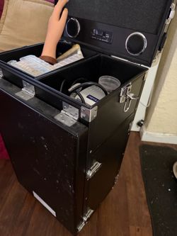 Black Hard Road Case with Built-In Speakers