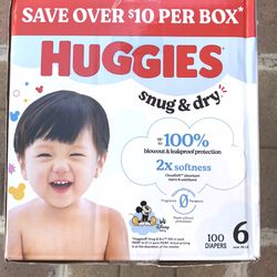Huggies Snug Dry Size 6/100 Diapers 