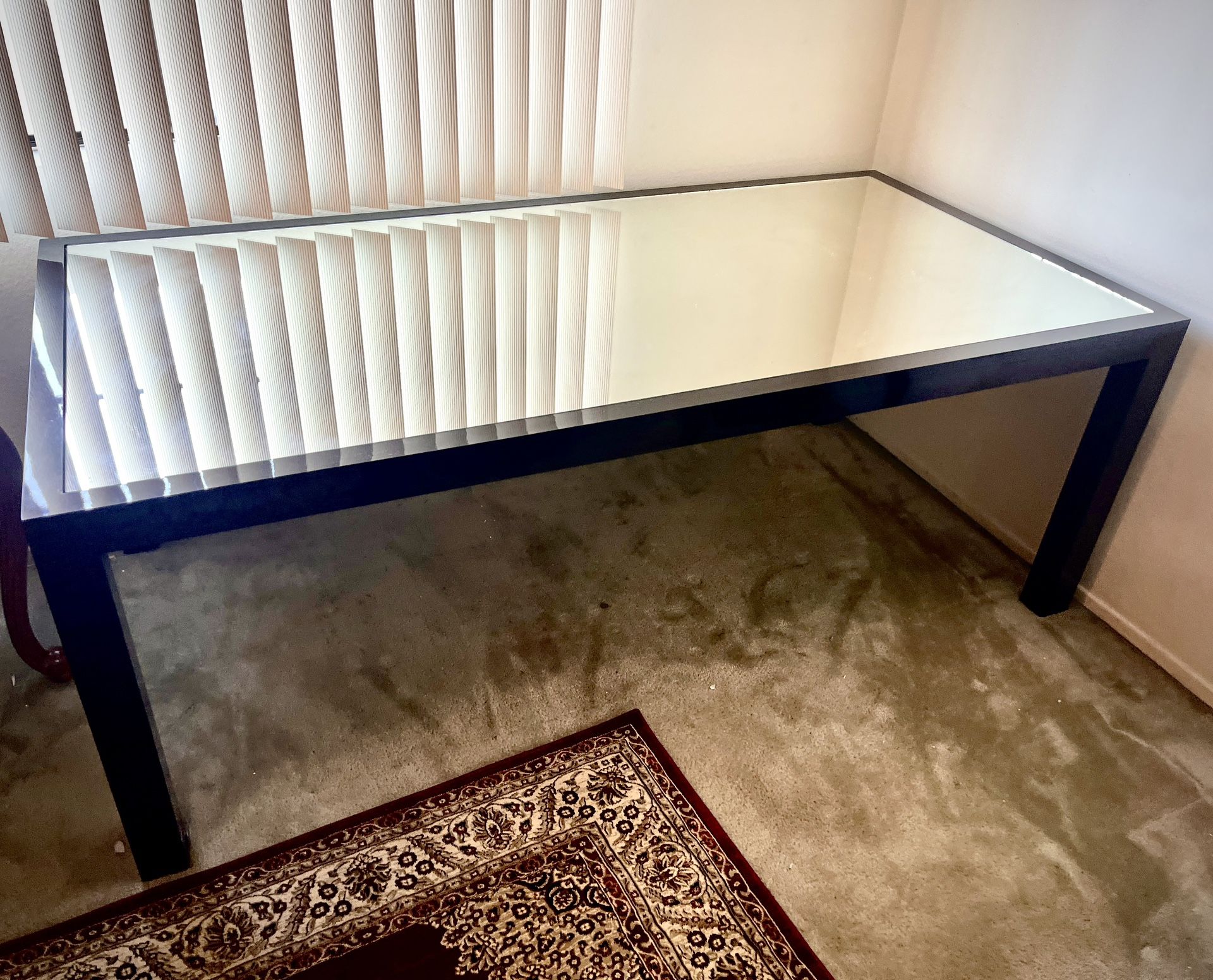 Mirrored Glass Table – Dining / Studio / Desk – $140 – Must Go by Friday