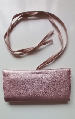 Check Wallet. Leather. Pink Pearlescent. NEW. Unbranded