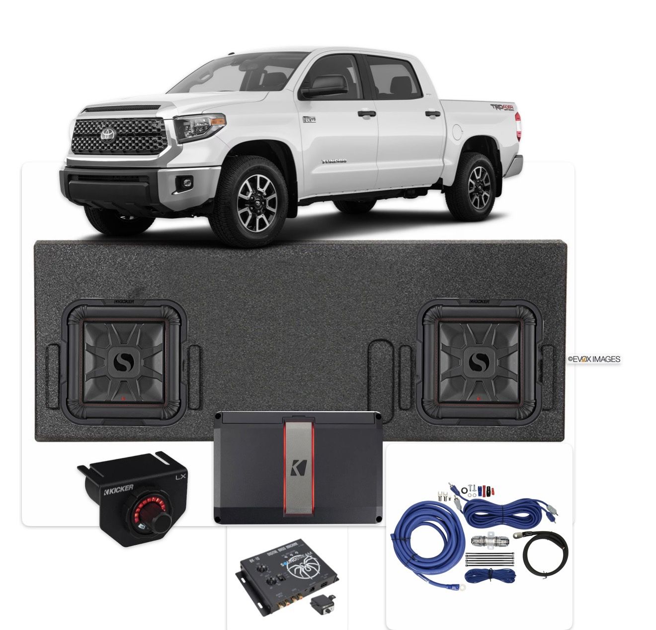 TOYOTA TUNDRA 2014-2021 Crew Cab FULL BASS PACKAGE KICKER AUDIO INSTALLED
