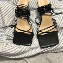 Black Strap Heels 