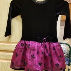 A beautiful black velvet and maroon holiday dress tags missing I think it's 3T.
