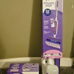 Swiffer Power Mop with Floor Cleaner and Mopping Pads 