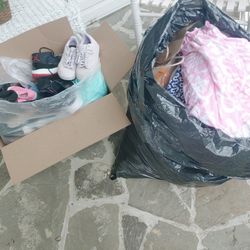 Huge Bag And Clothes And Box Of Shoes 