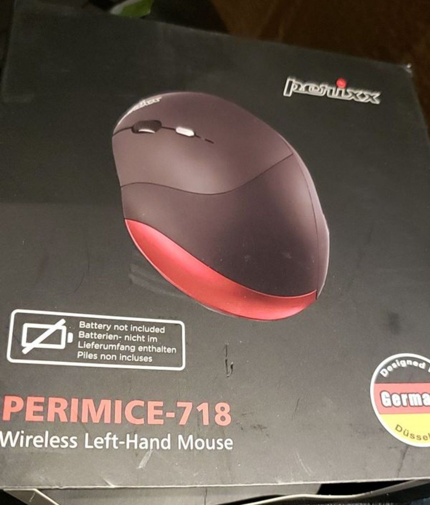 Perixx PERIMICE-718 Left Handed Wireless Mouse - Ergonomic Vertical Design - Programmable 5 Buttons