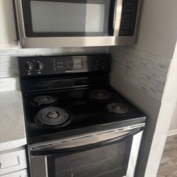 Stainless Steel Electric Refrigerator Stove And Microwave