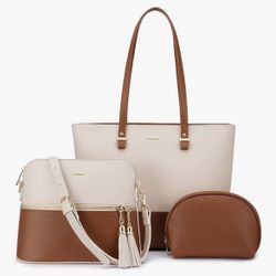 Handbags For Women Shoulders Bag Tote Satchel Hobo 3 Pieces Lovevook 
