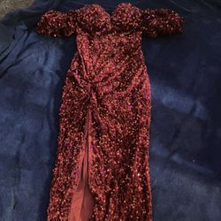 XS Red Sequin Dress