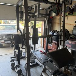 Weight Set And Golds Gym Platinum Workout Machine