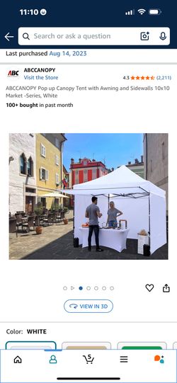 White Canopy Tent 10x10 Feet