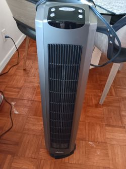 Tower heater with easy-to-use control panel.