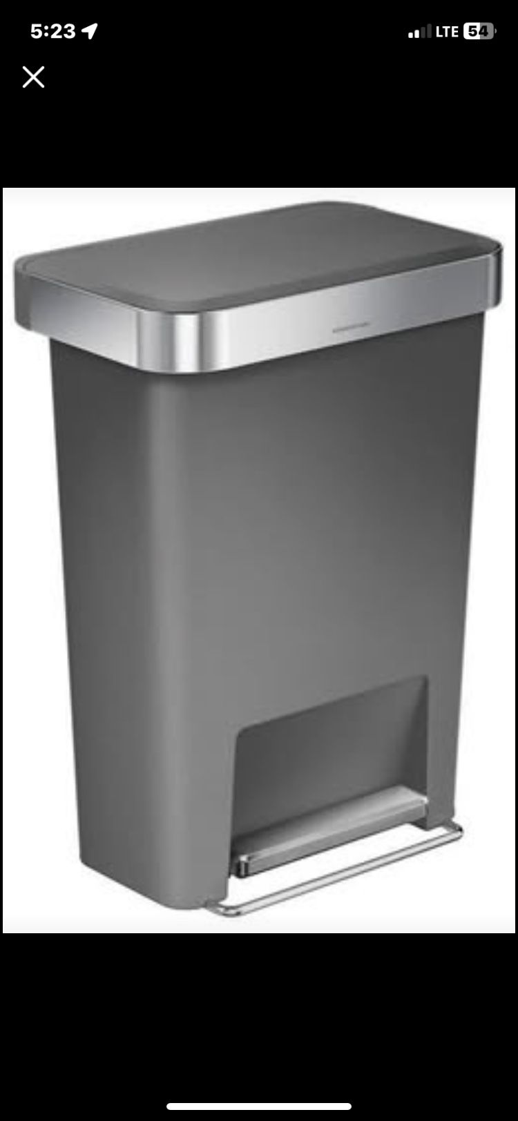 New Simple Human Trash Can 45 Liter/13 Gallon