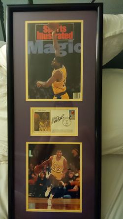 Magic Johnson autograph Limited Edition Silk Cachet framed