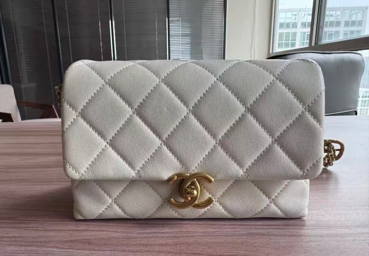 Chanel white mini flap bag