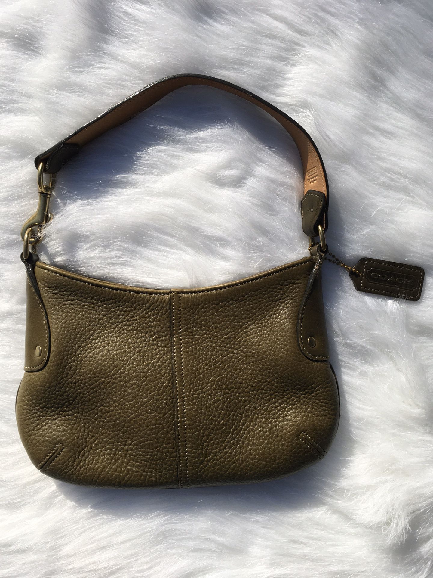 Coach Olive Green Purse Leather