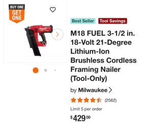 Milwaukee Framing Gun 21‘ M18 Construction Makita Dewalt Senco 