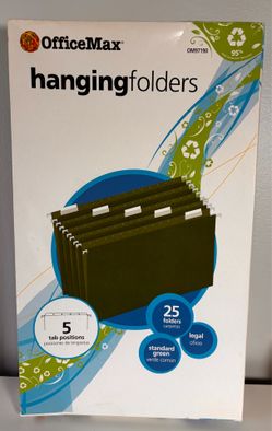Office Max Legal Size Hanging File Folders-New (Old Stock)-Open Box🗂️See Full Details Below🗂️