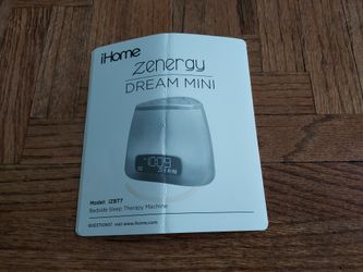 iHome ZENERGY DREAM MINI~MODEL iZBT7~Bluetooth Bedside Sleep Therapy Machine