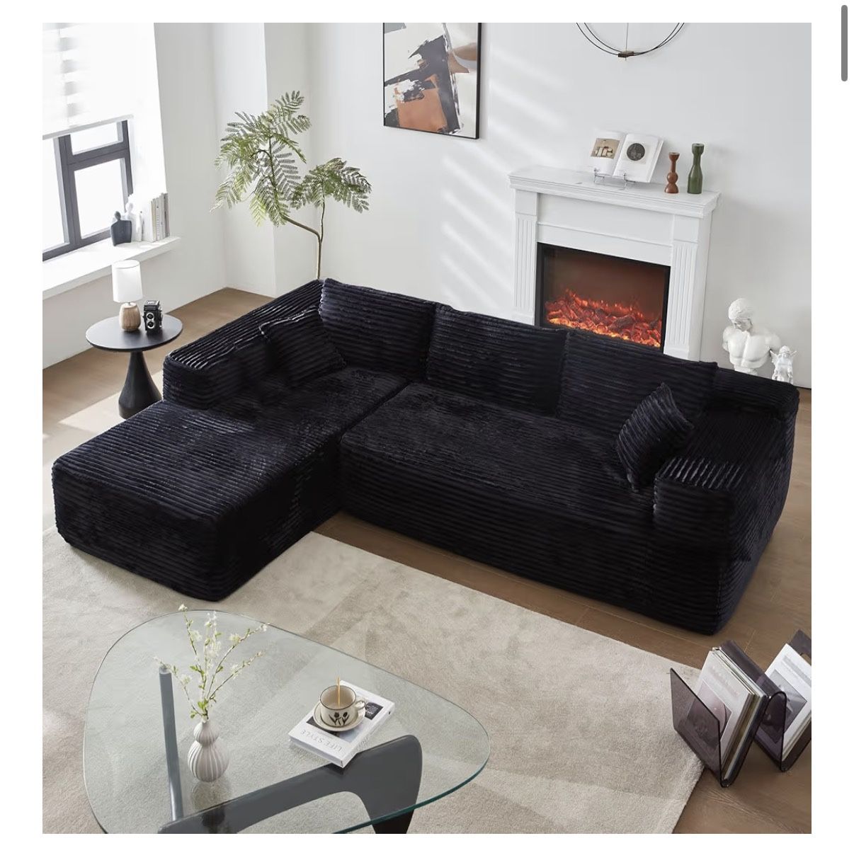 104" L-Shape Modular Sectional Sofa Couch - Comfy Upholstered Cloud Couch for Living Room - Modern M