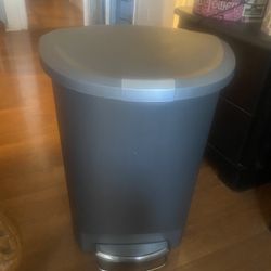 Simple Human Garbage Container Foot Pedal And Grey Storage Box