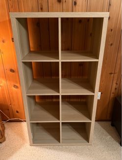 Like New IKEA KALLAX 8-Cube Shelf Unit - White Stained Oak Effect (Assembled!)