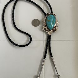 Sterling silver and turquoise bolo