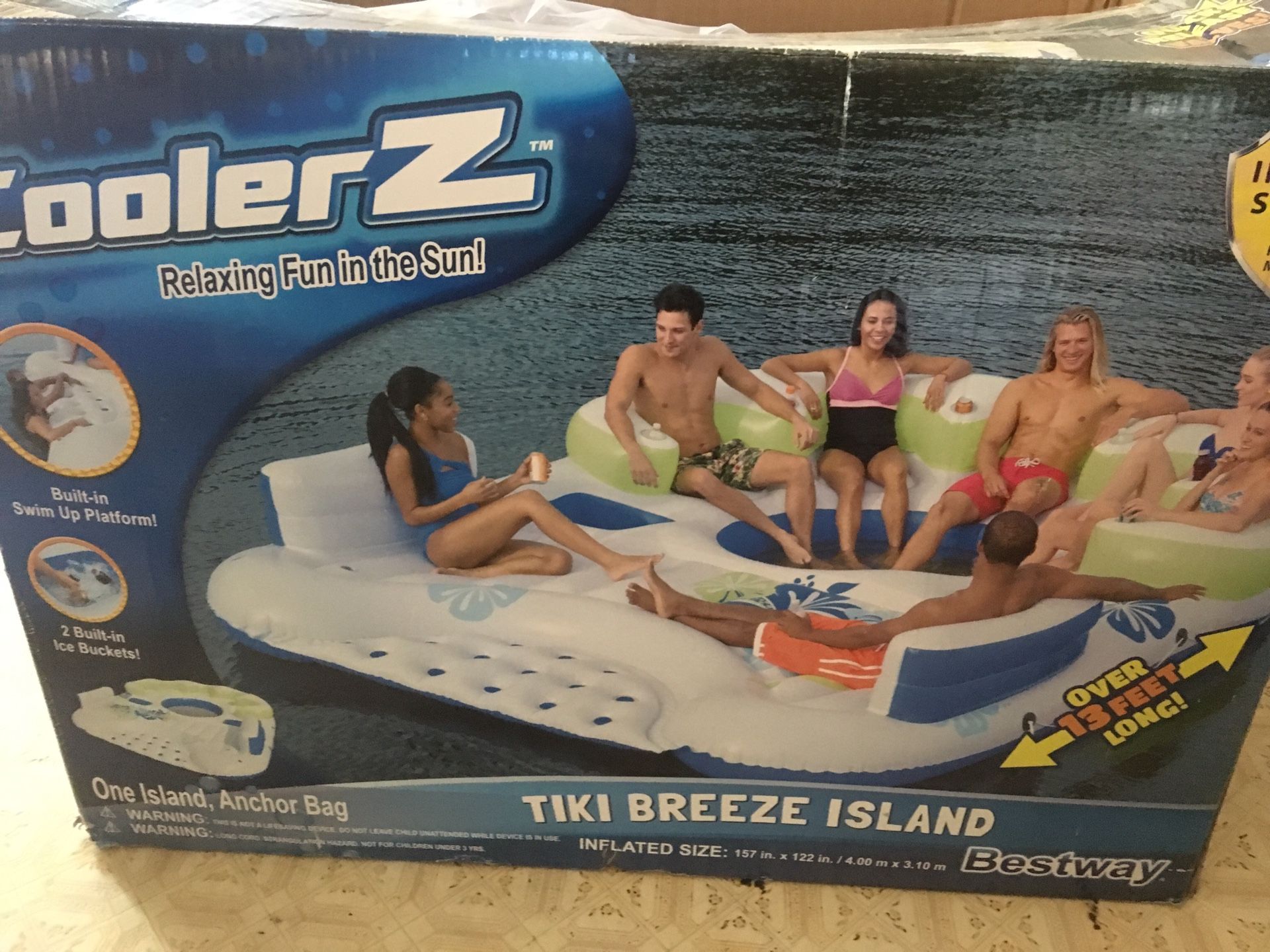 Bestway CoolerZ Inflatable 7 Person Tiki Breeze Floating Island