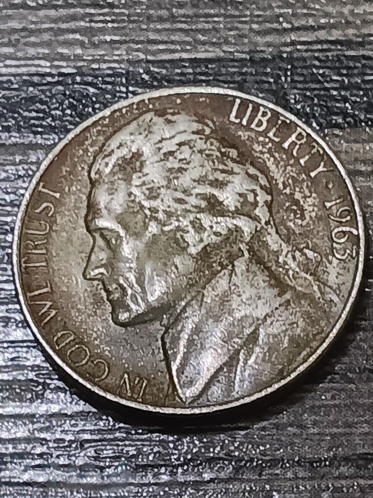This One Is A Very Great Piece Perfect For Your Collection Vintage (1963) No Mint Mark Jefferson Nickel 