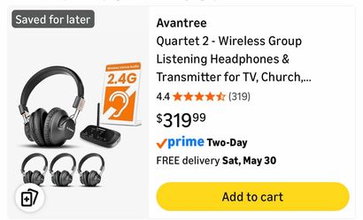 Avantree Quartet 2 - Wireless Group Listening Headphones
