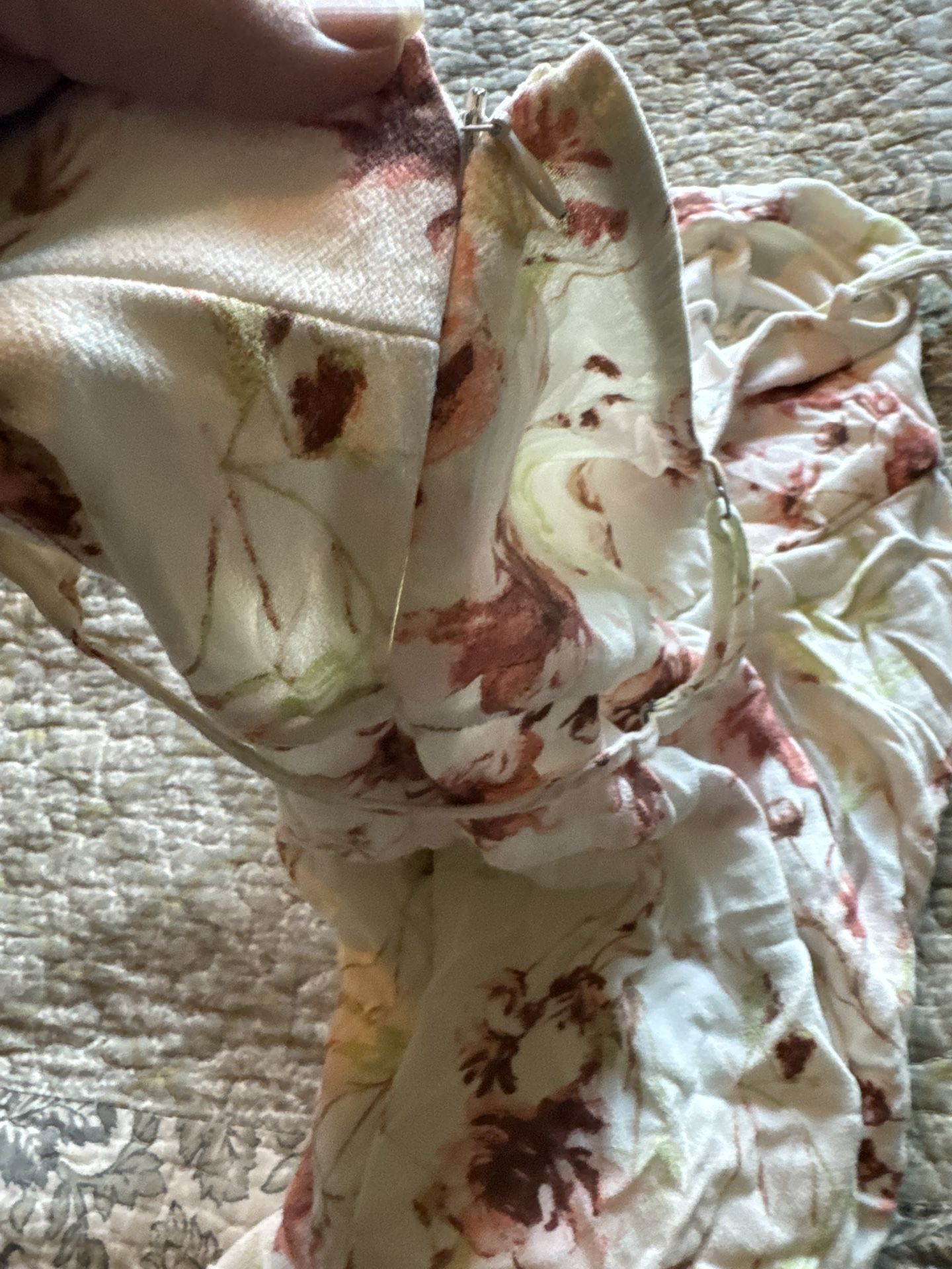 Womens BP Floral Print Crinkle Tie-Waist Mini Dress