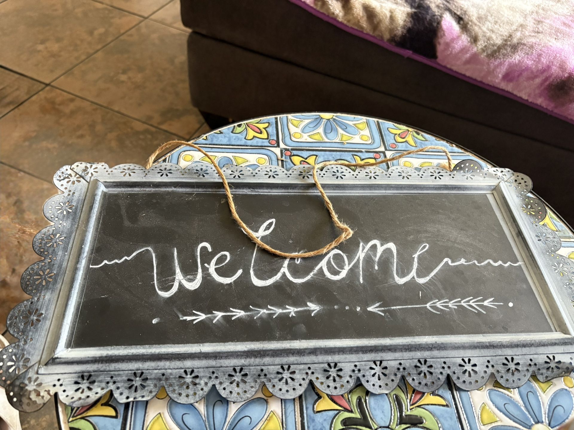 Chalkboard welcome sign $2